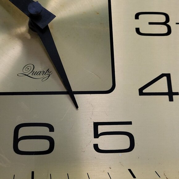 Gold New Haven Quartz Wall Clock 14x14 Inches Square Battery Operated Modern Des - Picture 4 of 10